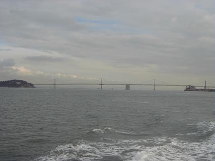 Bay Bridge from ferry<br>Location: <a href="https://www.google.com/maps/search/?api=1&query=37.82189,-122.41623" target="_new">Alcatraz Ferry</a>